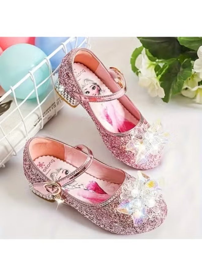 Sparklepals Elsa Princess Soft Sole Dance Performance Shoes PU Leather Single Shoe, Perfect for Role Playing, Great Holiday Gift - Image 4